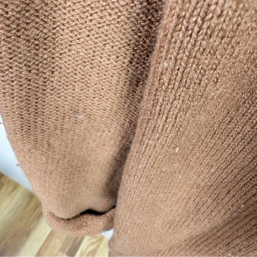 Aritzia Babaton Beekman Wool Cashmere Open Front Cardigan Sweater Tan Brown XS